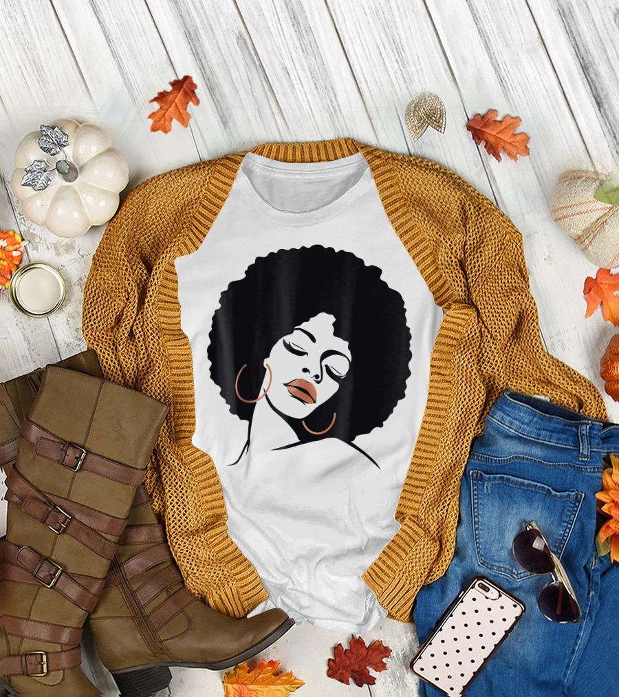 Black Girl Magic Natural Hair Afro Rose Iconic T-Shirt
