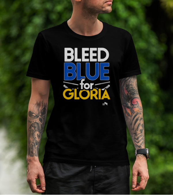 BLEED BLUE For GLORIA Hockey Sticks T-Shirt