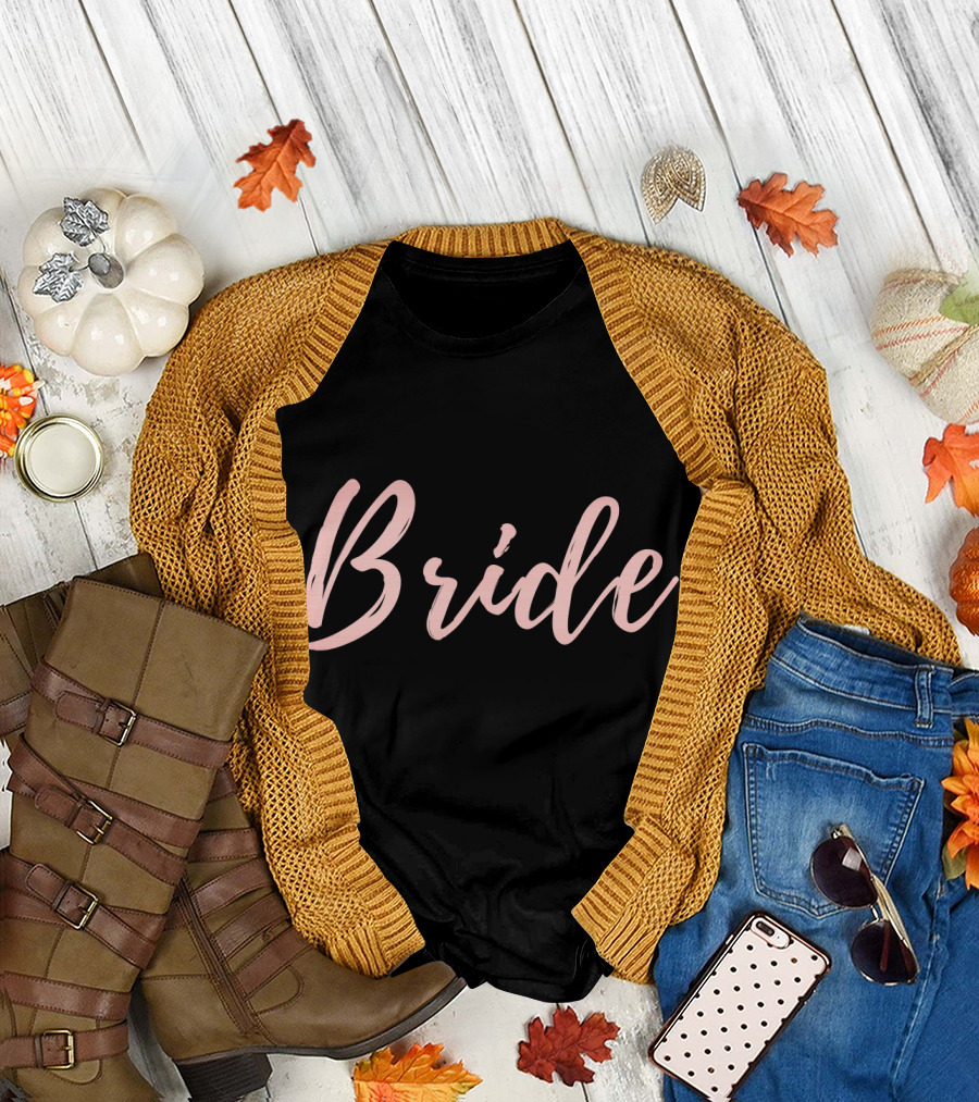 Bride Rose Gold Wedding Party T-Shirt