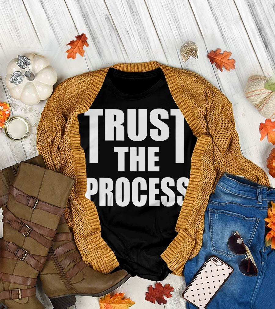 C464 TRUST THE PROCESS Gym Workout Motivation T-Shirt