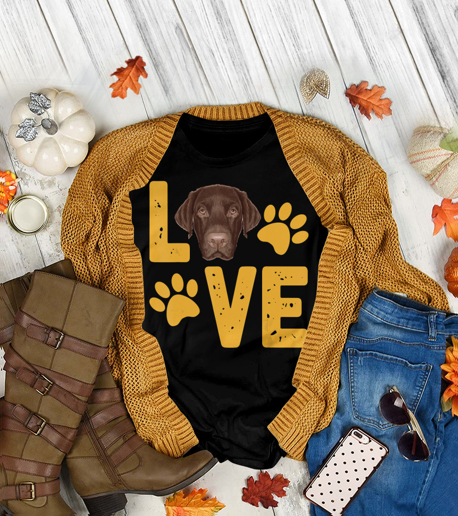 Chocolate Lab Love Labrador Retriever Paws T-Shirt
