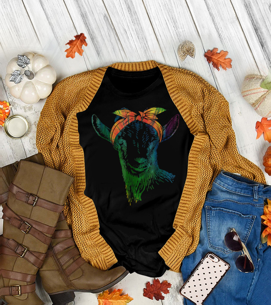Cute Goat with Colorful Headband for Woman Perfect T-Shirt