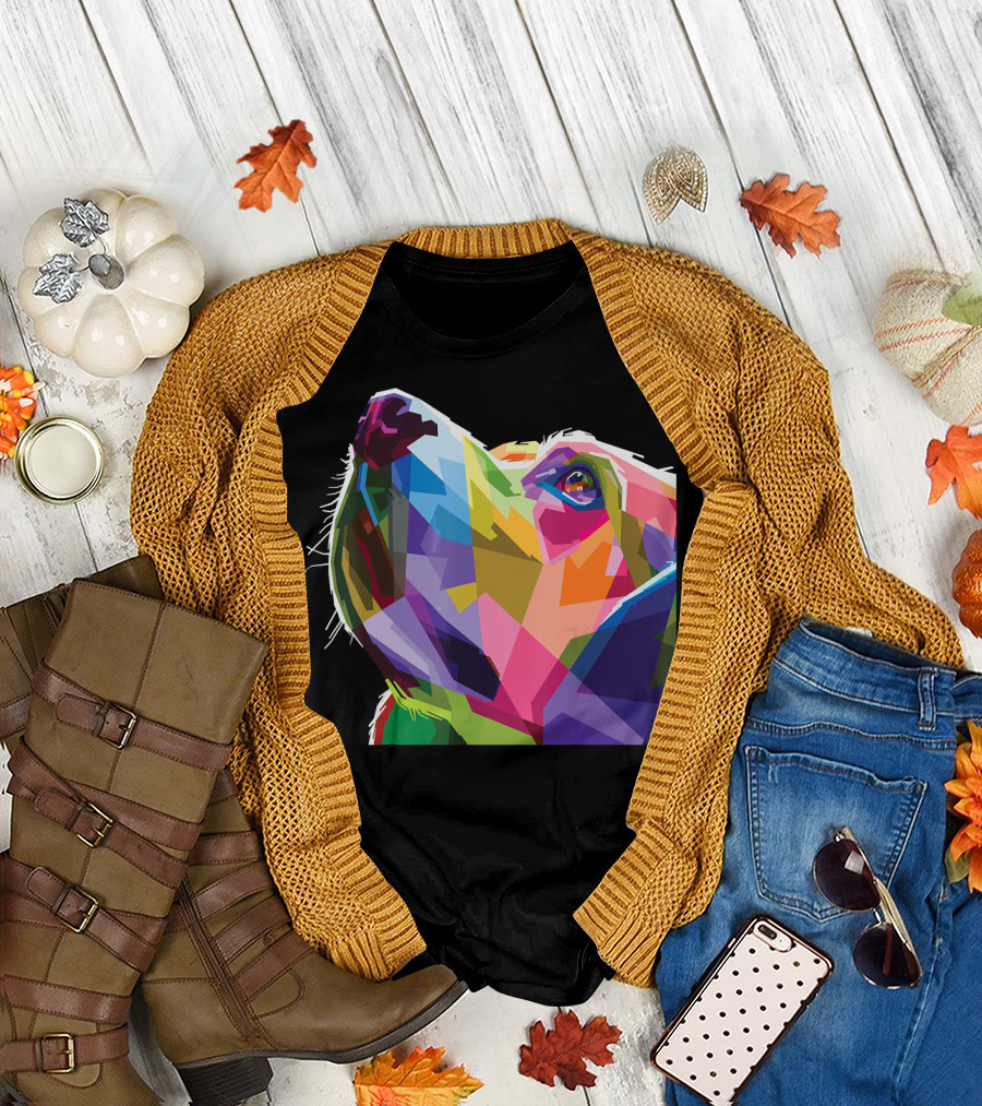 Dog's Head Colorful Geometric Labrador Retriever T-Shirt