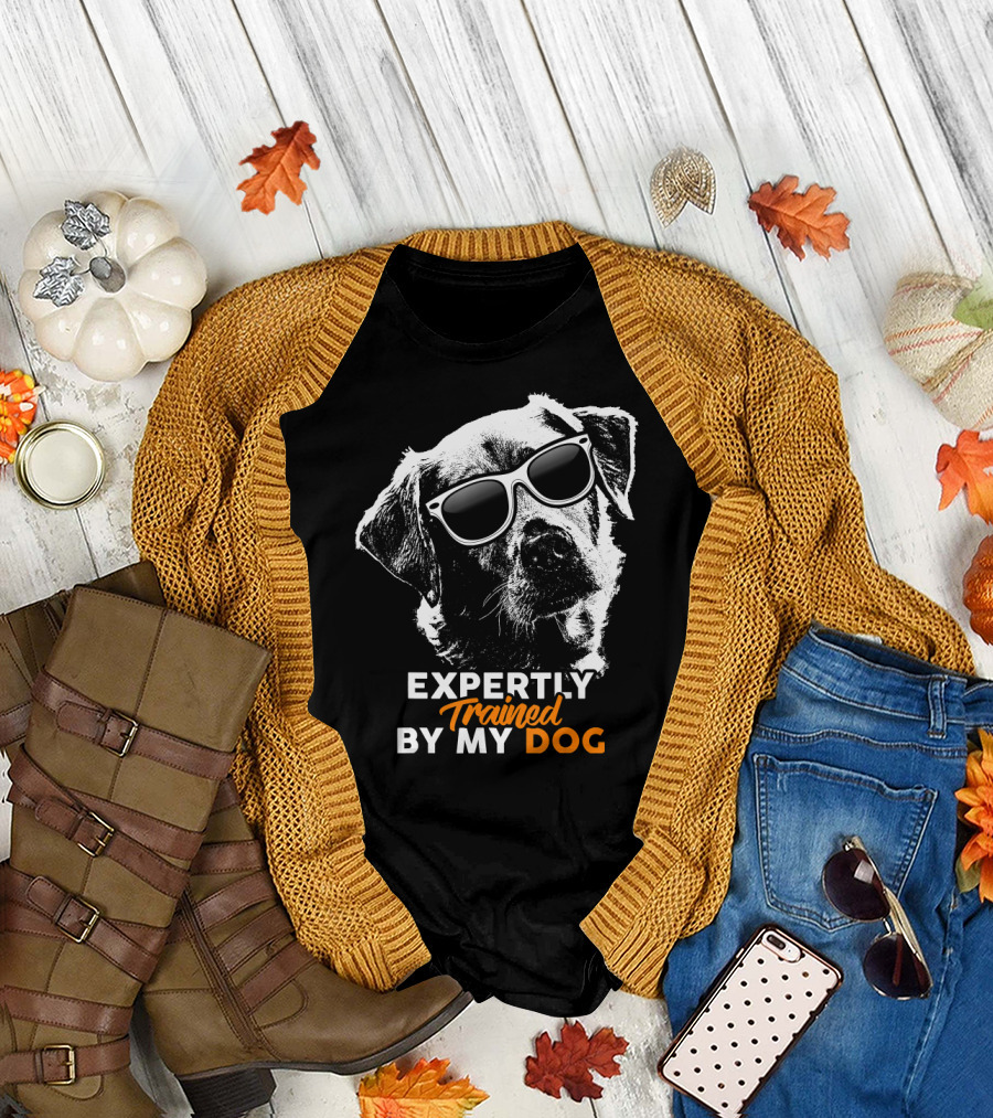 Expertly Trained by My Dog Labrador Sunglasses T-Shirt