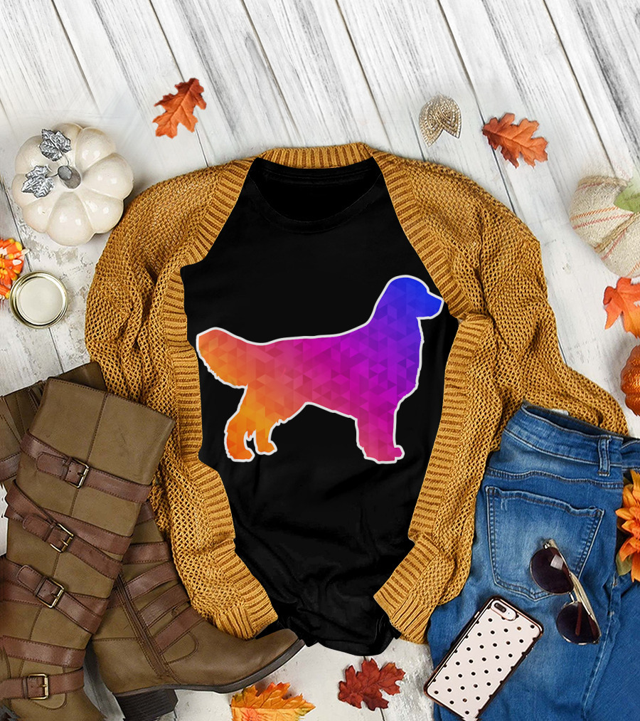 Golden Retriever Low Poly Geometric T-Shirt