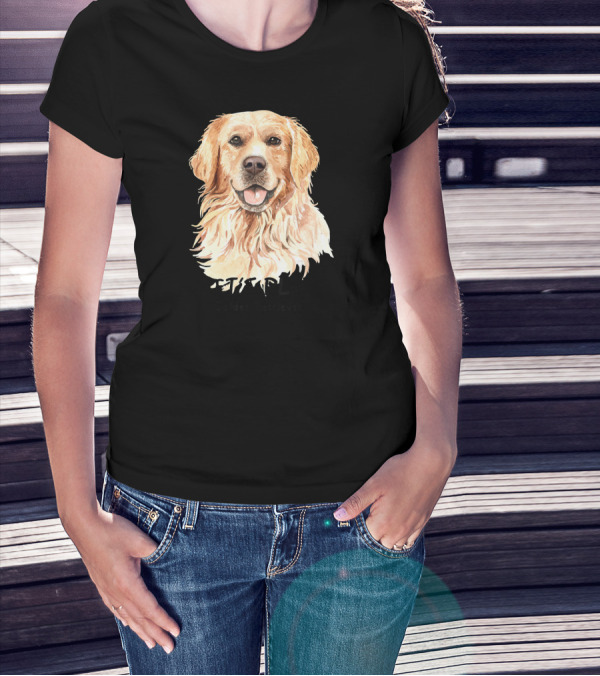 Golden Retriever Let's Play Watercolor T-Shirt