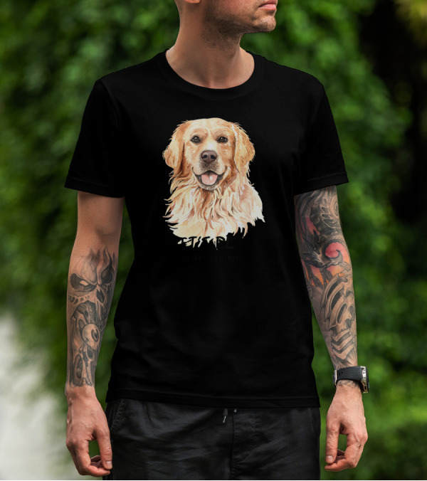 Golden Retriever Let's Play Watercolor T-Shirt