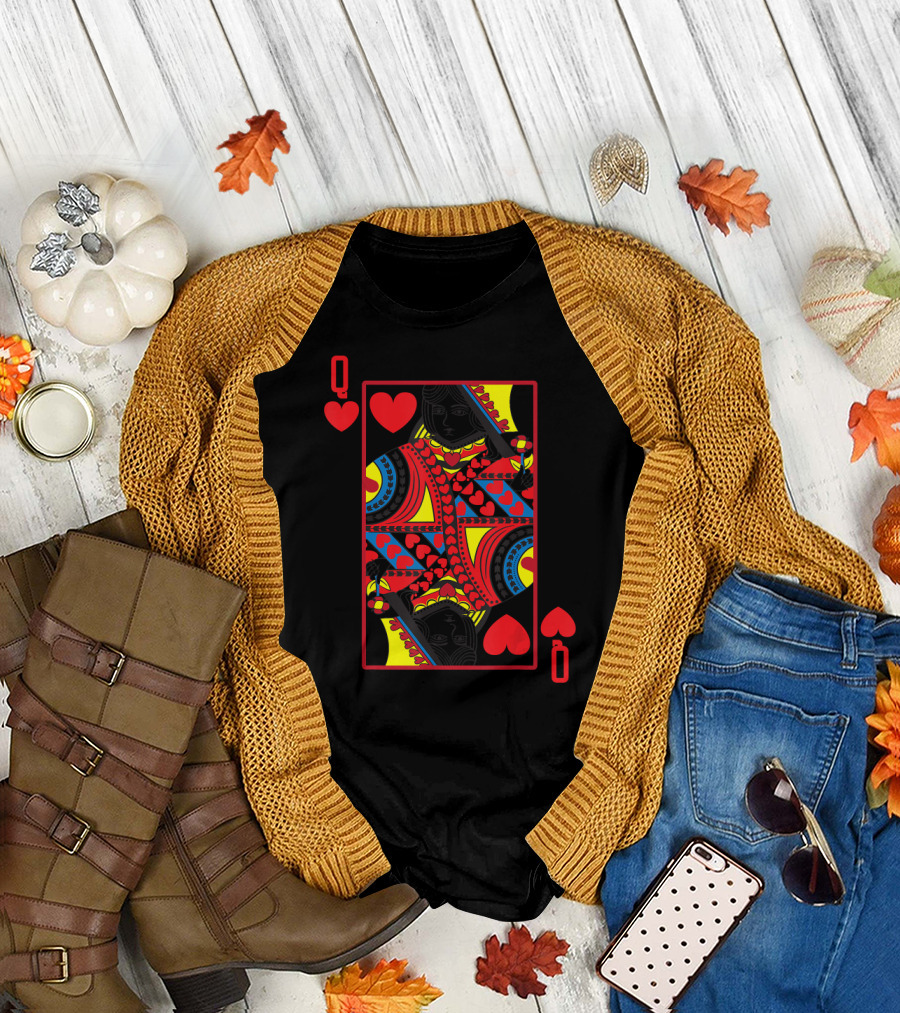 Halloween Playing Card Costume Queen of Hearts T-Shirt
