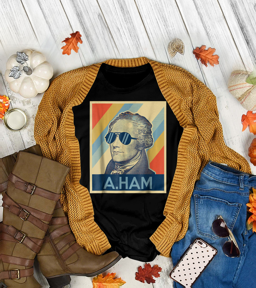 A.HAM and Sunglasses Retro Stripes T-Shirt