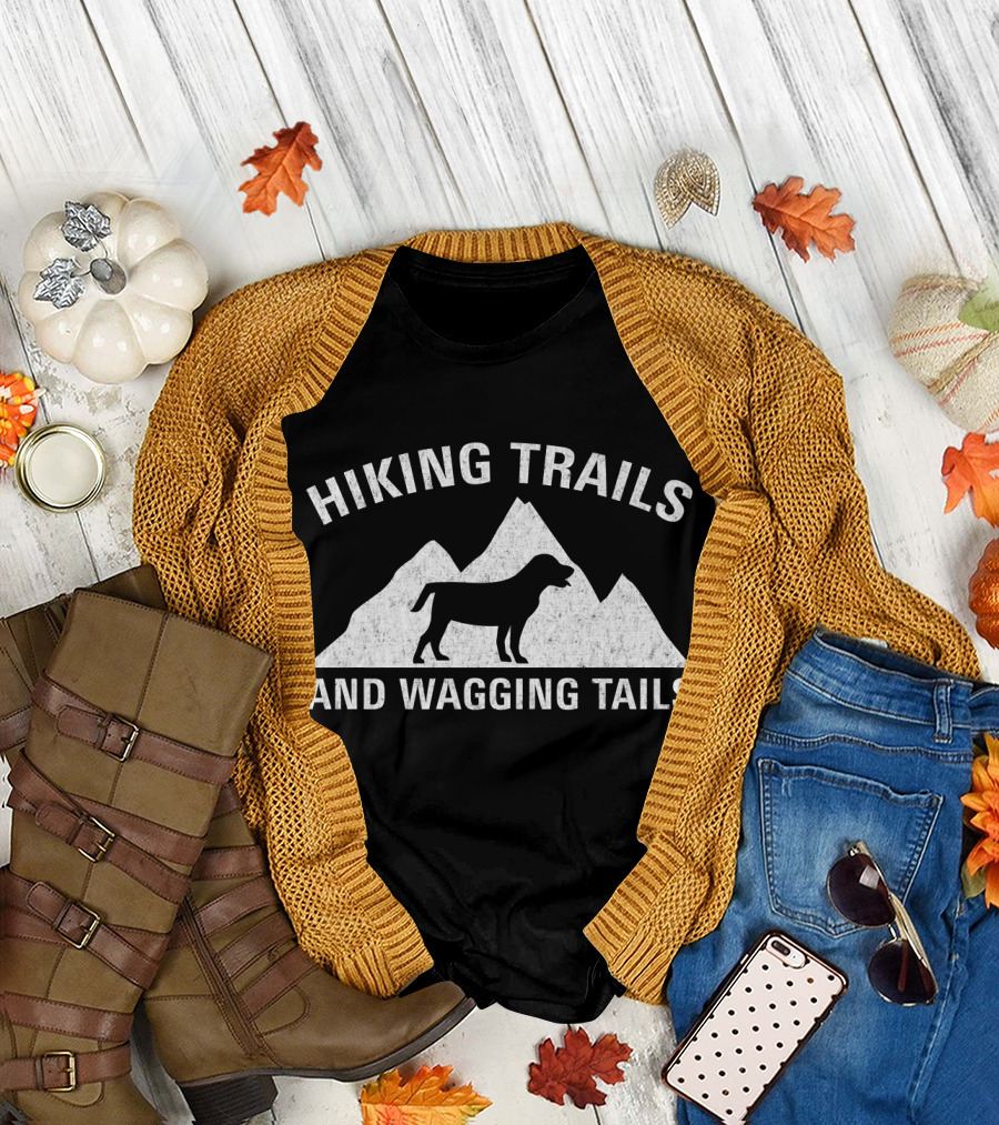 Hiking Trails and Wagging Tails Mountain Adventure with Dog T-Shirt