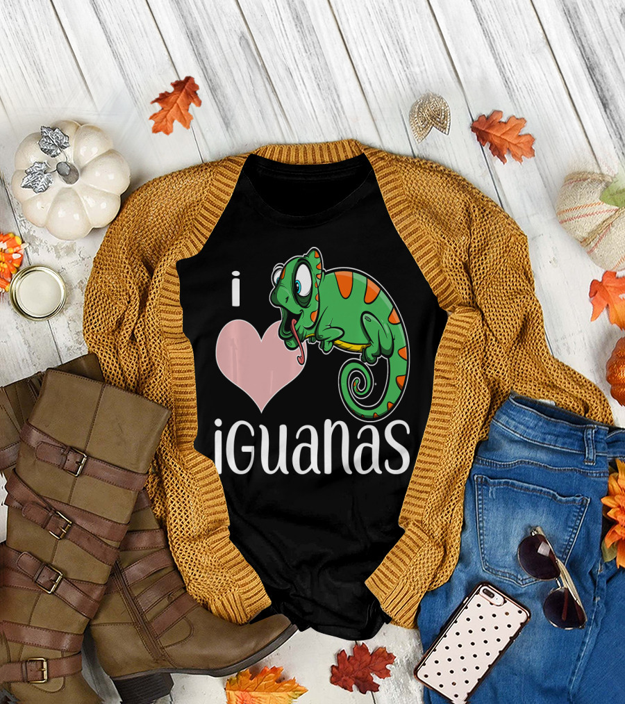 I Love Iguanas Cute Iguana Heart T-Shirt