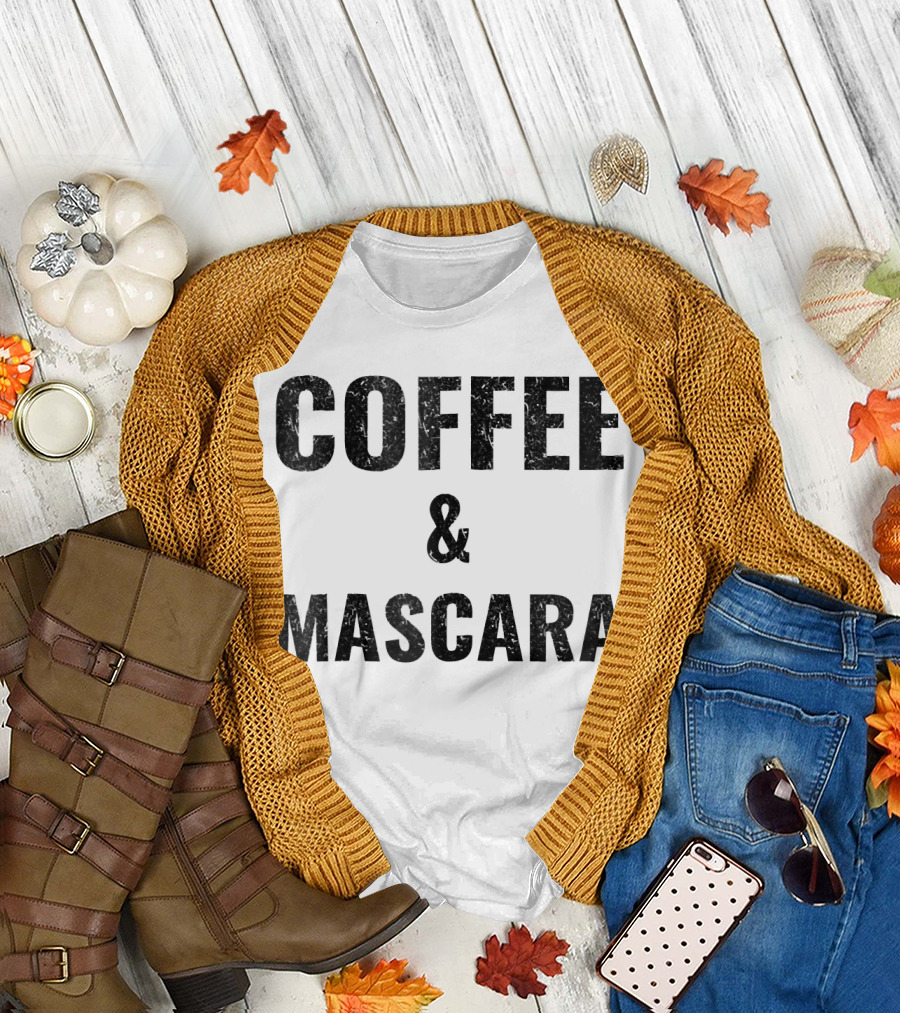 Coffee Mascara Ladies Funny Coff Enthusiasts T-Shirt