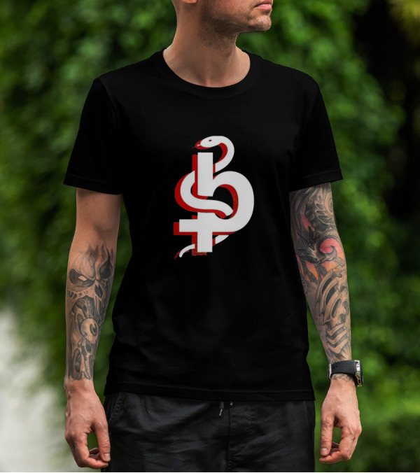 Blackbear Snake Symbol Icon With Red And White T-Shirt