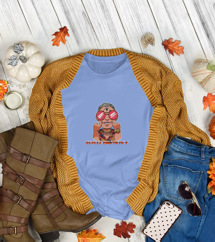 YHLQMDLG Bad Bunny Cartoon with Third Eye and Sunglasses T-Shirt