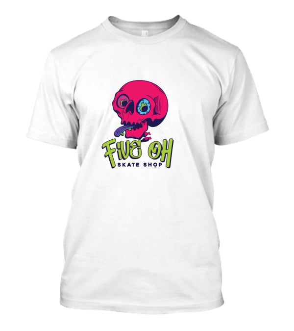Five Oh Skate Shop Neon Skull Donut T-Shirt