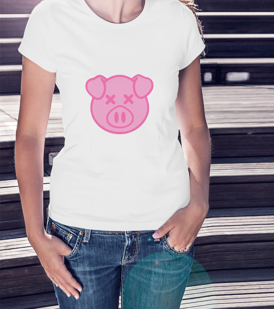 Shane Dawson Pink Pig Icon With Crossed Eyes T-Shirt