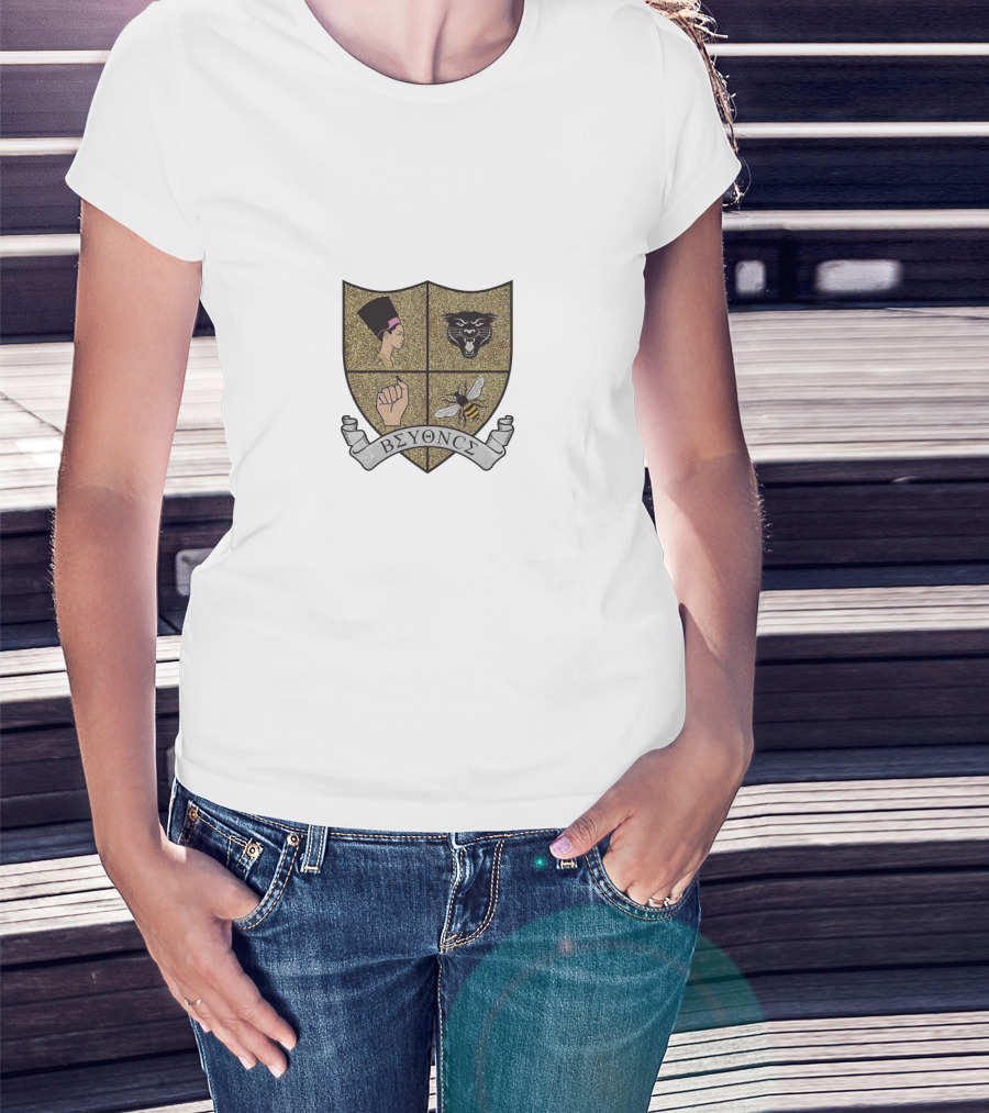 Beyonce Crest Woman Fist Panther Bee Iconic Symbols T-Shirt