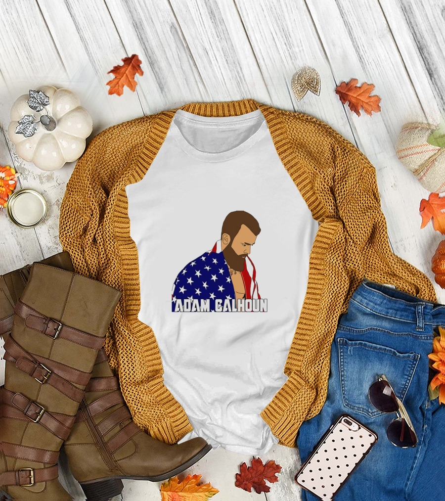 ADAM CALHOUN American Pride Flag Cloak T-Shirt