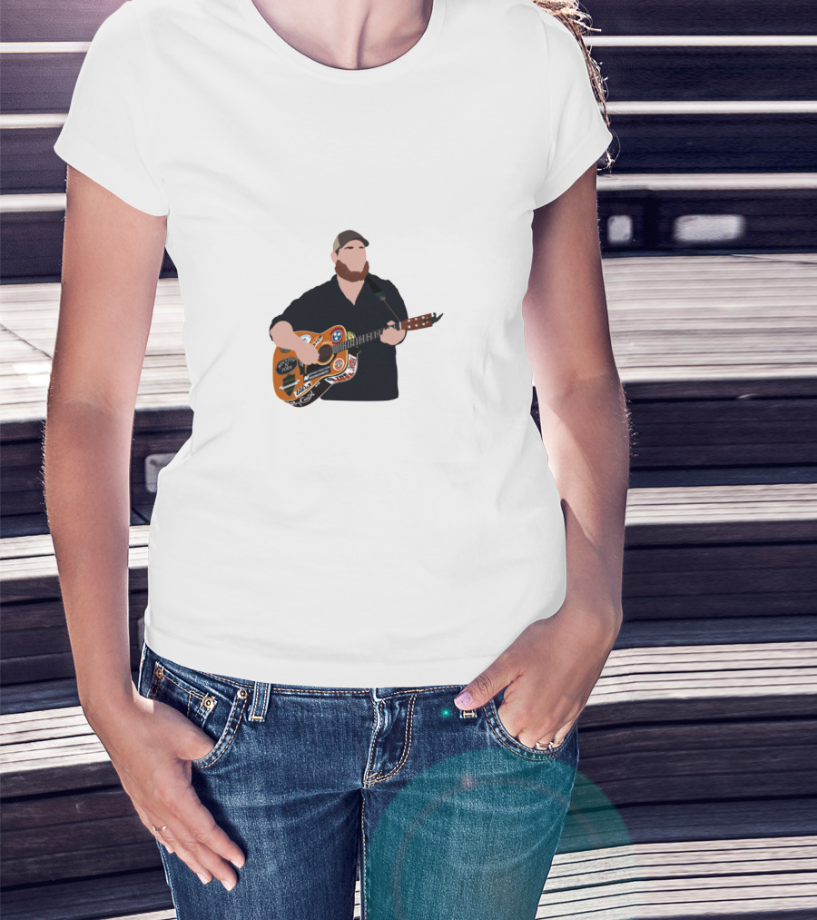 Luke Combs Playing Guitar With Stickers T-Shirt