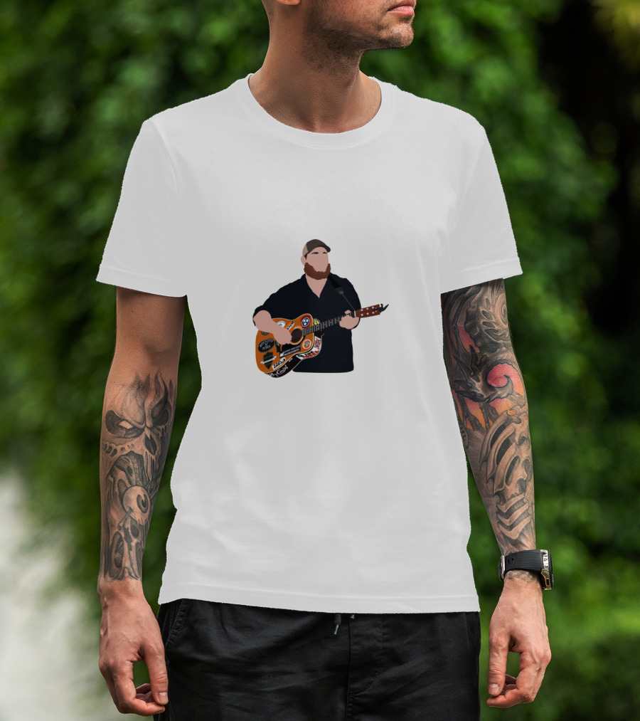 Luke Combs Playing Guitar With Stickers T-Shirt