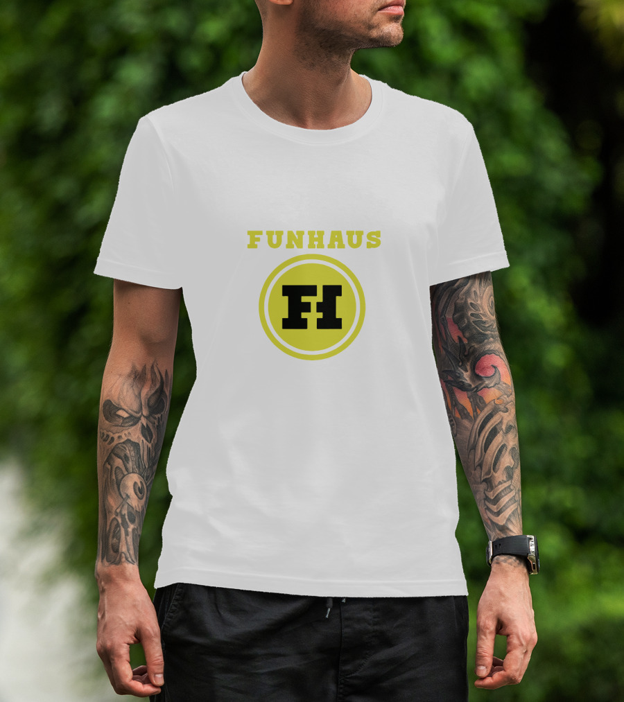 Funhaus FH Logo In Yellow Circle T-Shirt