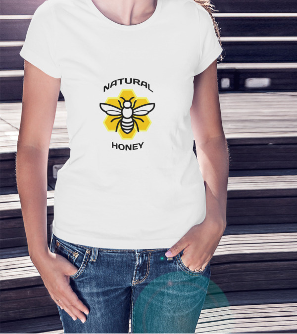 Natural Honey Bee Hexagon T-Shirt