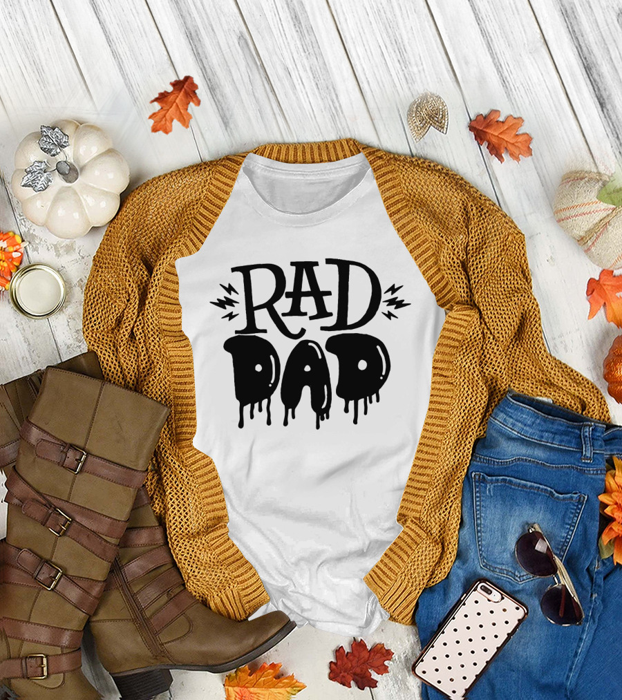 RAD DAD Dripping Letters with Lightning Bolts T-Shirt