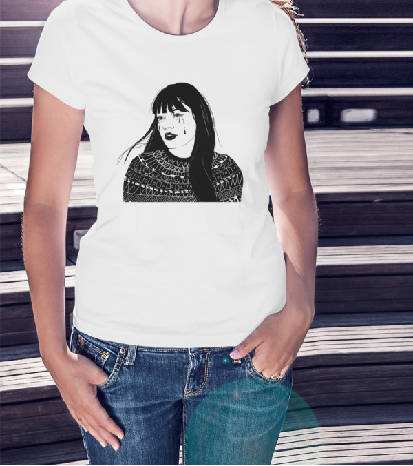 Druck Crying Woman T-Shirt