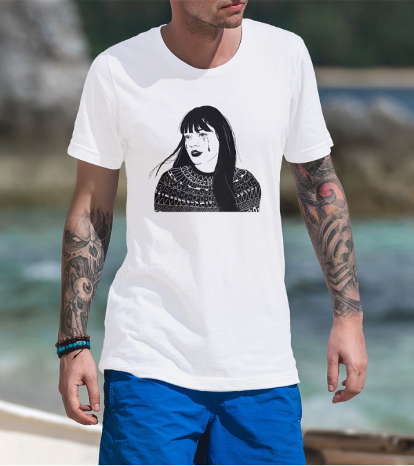 Druck Crying Woman T-Shirt