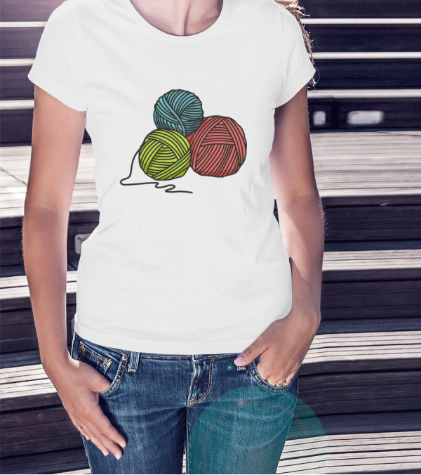 Yarn Balls Blue Green Red T-Shirt
