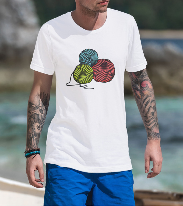 Yarn Balls Blue Green Red T-Shirt