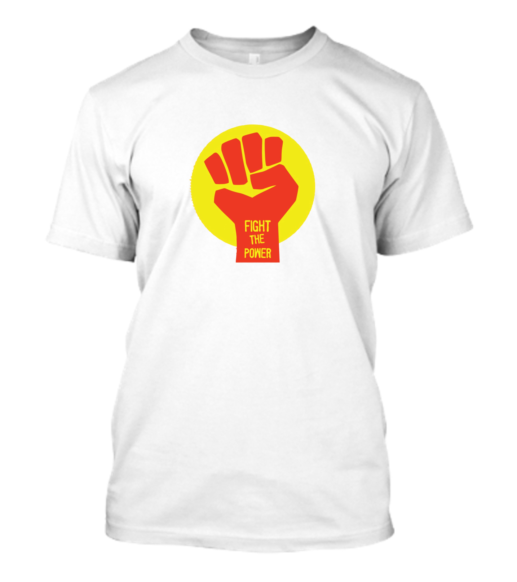 Fight The Power Fist Yellow Circle T-Shirt