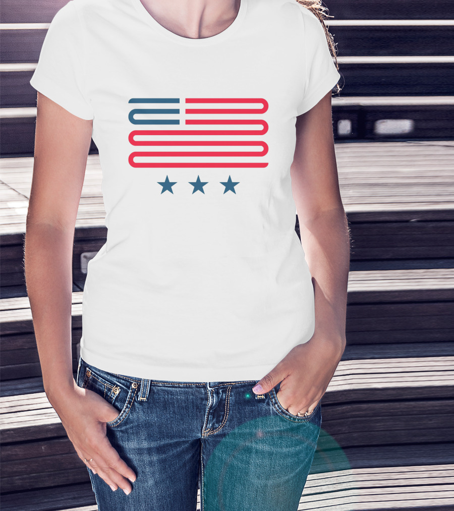 American Flag Three Stars Stripes USA Flag T-Shirt