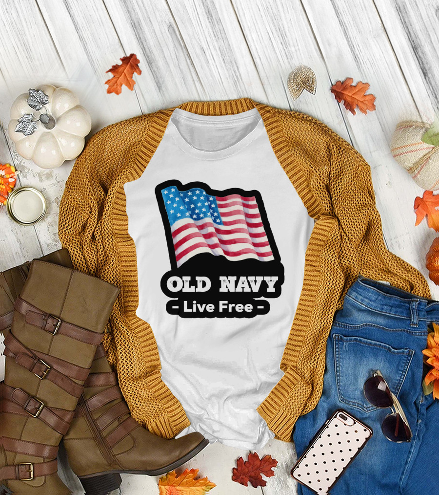 Old Navy Live Free American Flag T-Shirt