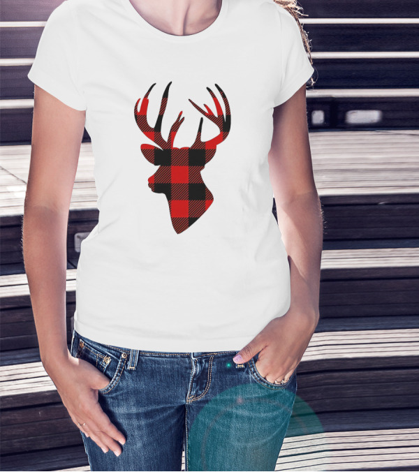 Buffalo Plaid Deer T-Shirt