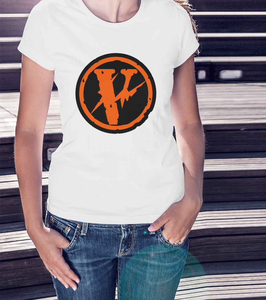 Vlone Iconic V In Orange Circle T-Shirt