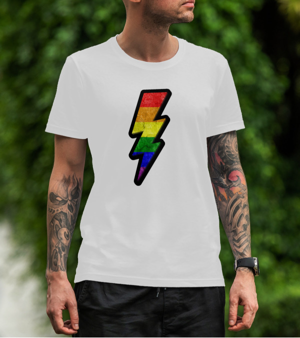 Rainbow Lightning Bolt Pride Colors T-Shirt