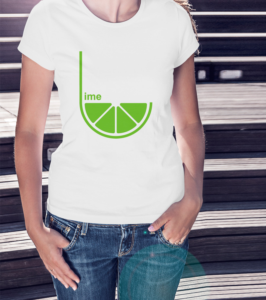 Lime Ime Slice Clever Typography T-Shirt