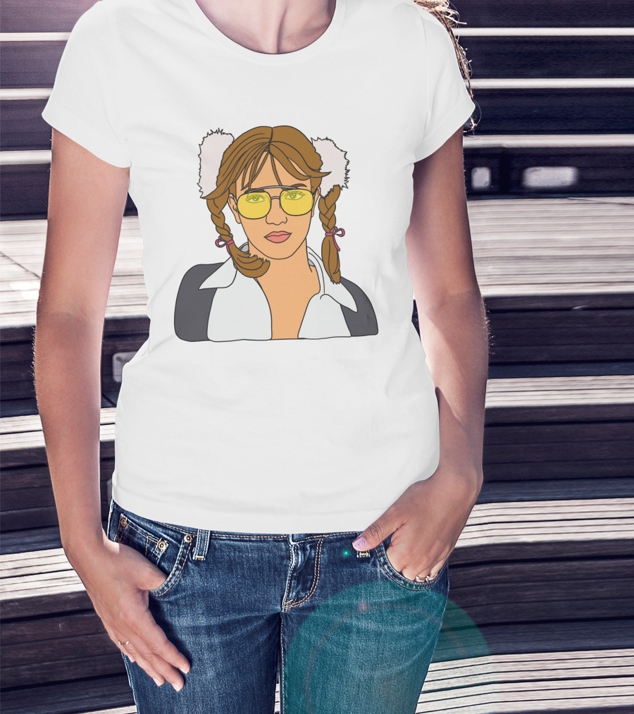 Britney Spears Iconic Schoolgirl Look With Yellow Glasses And Braids T-Shirt