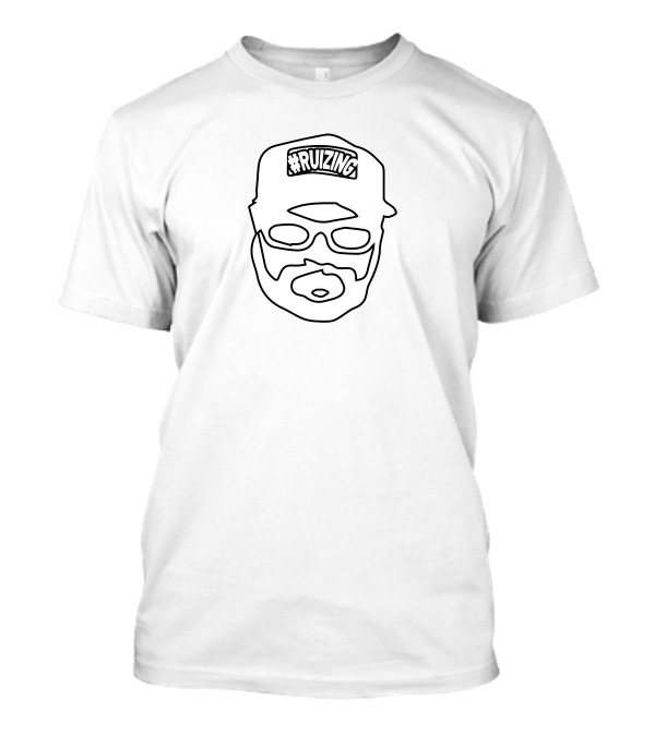 RUIZING Cap And Bearded Face Outline T-Shirt