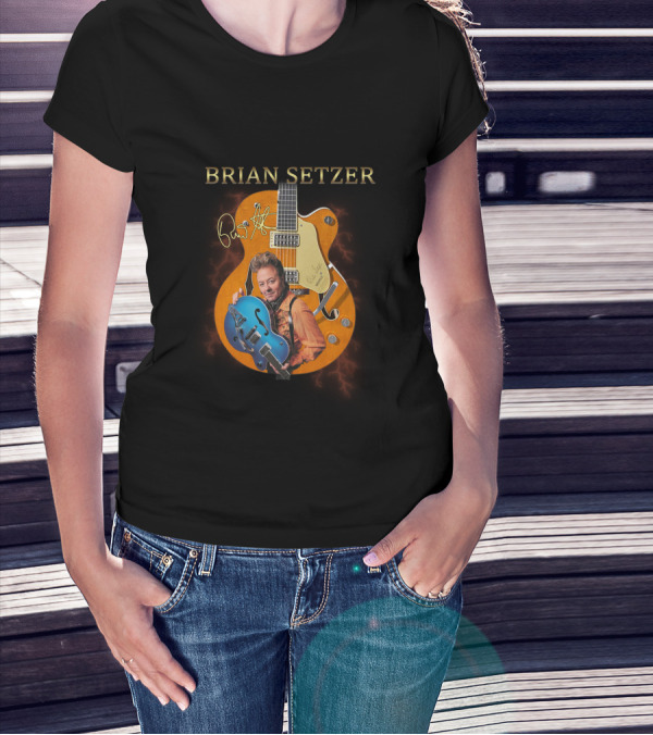 Brian Setzer Guitar Image T-Shirt