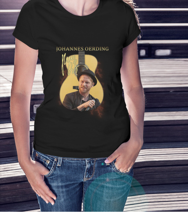 Johannes Oerding Signature Guitar With Lightning And Performance T-Shirt
