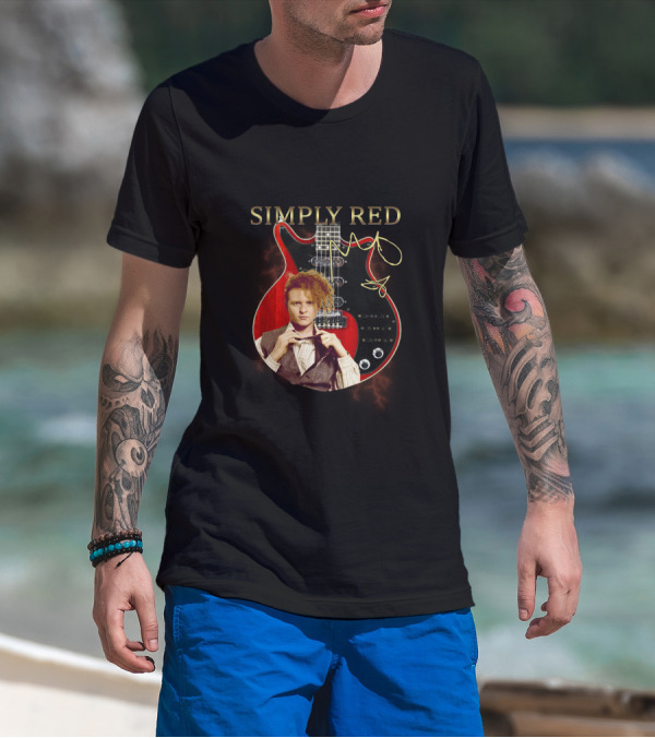 SIMPLY RED Signature Guitar With Iconic Image T-Shirt