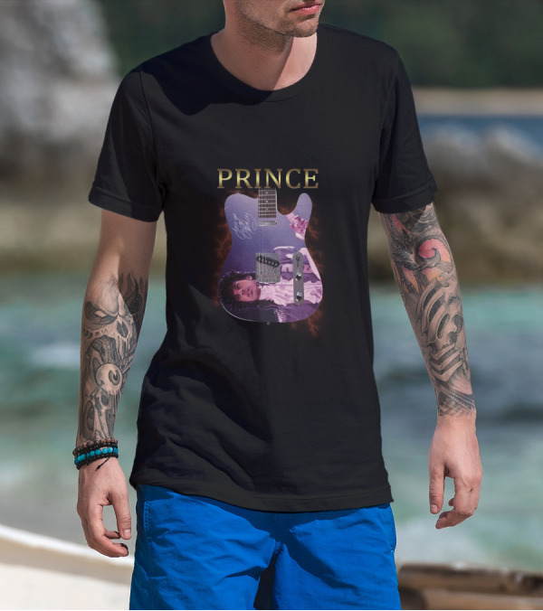 Prince Signature Guitar With Iconic Image T-Shirt
