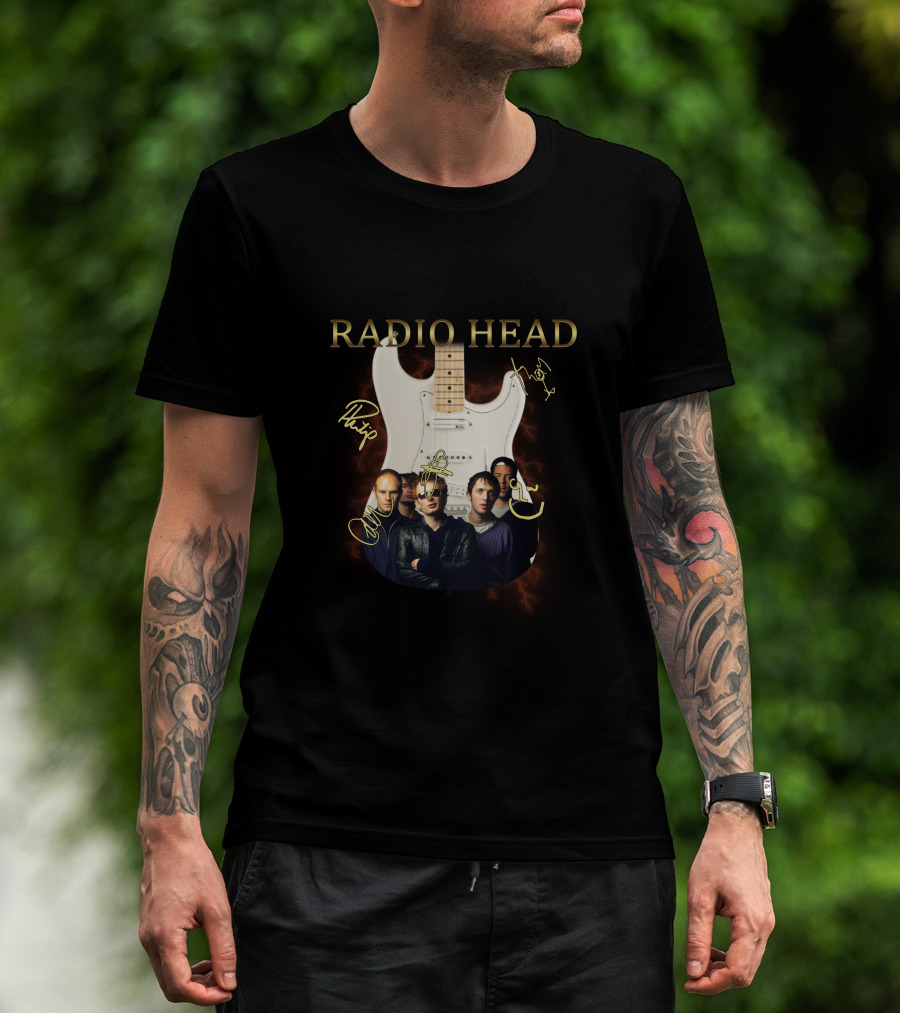 Radio Head Guitar With Band Members T-Shirt