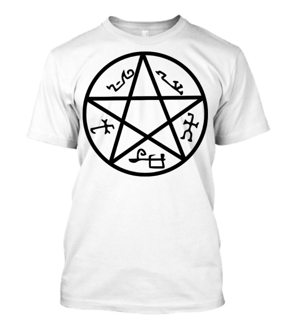 Demon Trap Pentacle With Mystical Symbols T-Shirt