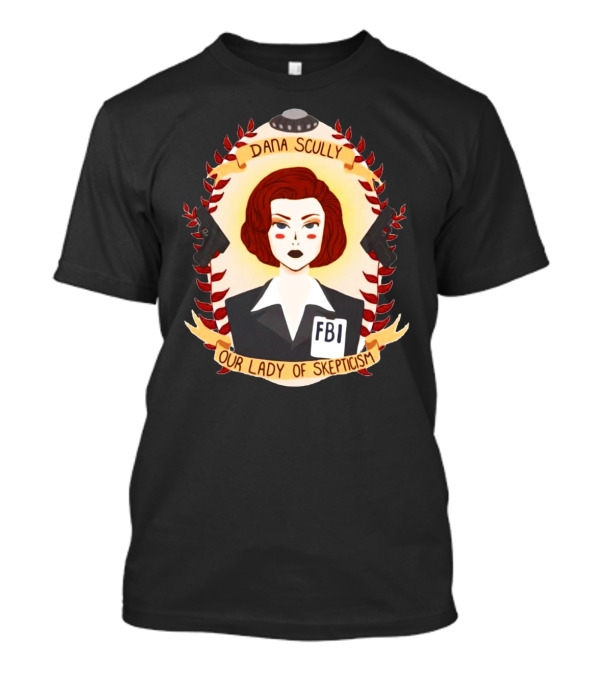 Dana Scully Our Lady Of Skepticism FBI UFO Guns T-Shirt