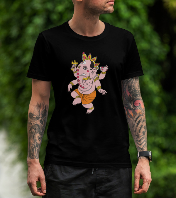 Ganesha Dance Hindu Deity Iconic Representation Om T-Shirt
