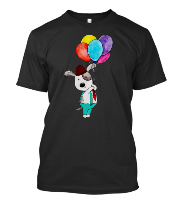 Balon Dog Puppy In Suit With Colorful Balloons T-Shirt