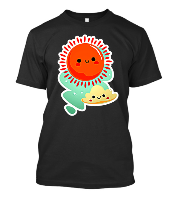 Happy Sun And Cloud With Stars And Smiles T-Shirt